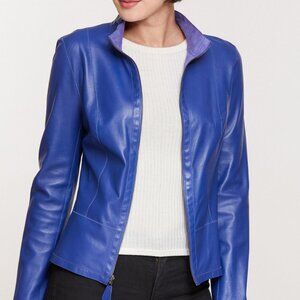 Overland Nicky Reversible Goatskin Suede Leather Jacket Sz Large NWT